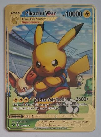 Pokémon kovová karta pikachu, 