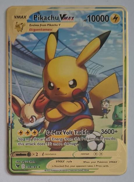 Pokémon kovová karta pikachu, 