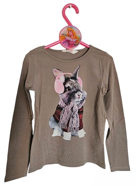 H&m tričko so zajačikom 122/128, h&m,122