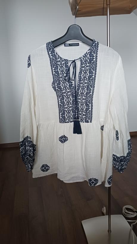 Blúzka s balónovými rukávmi, zara,xs