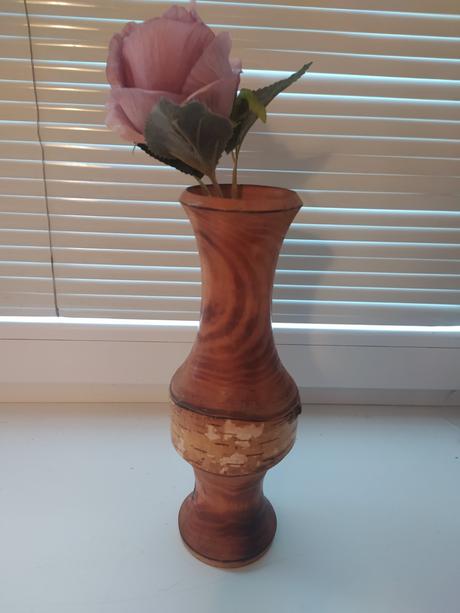 Retro drevená váza, 