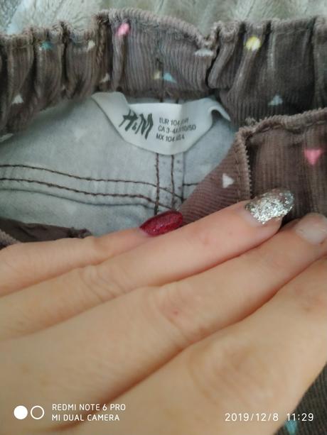 Dievčenské nohavice, h&m,104