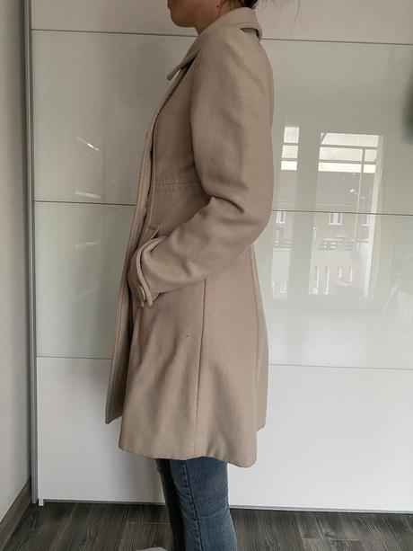 Maslový vlnený kabát, h&m,34