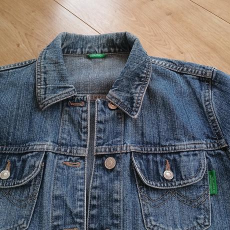 Riflová bavlnená bunda benetton, benetton,s