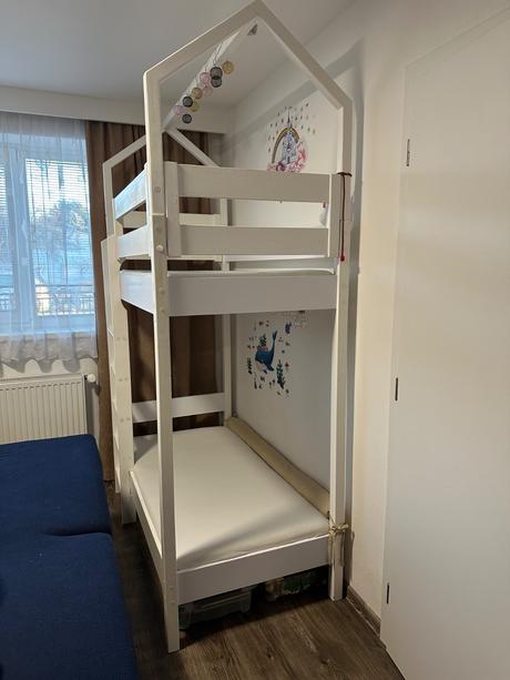 Poschodová posteľ 140x70, šírka (cm): 75,dĺžka (cm): 150