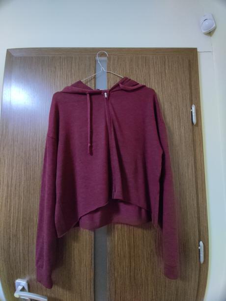 Trendy bordova mikinka na zips, m