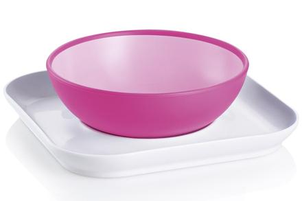 Mam miska s tanierikom ružová, 