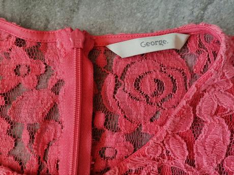 Čipkové šaty george, vl, lososová, george,l