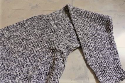 Bavlneno-ľanový melírovaný pulóver over size l/xl, xxl