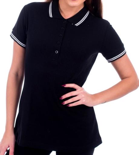 Čierne tričko s golierikom, v. xs, s, m, l, l / m / s / xs