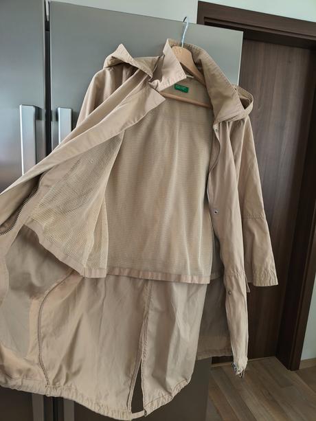 Benetton prechodná bavlnená parka s 3/4 rukávom m, benetton,m
