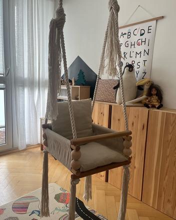 Detská drevená interierová hojdačka, 