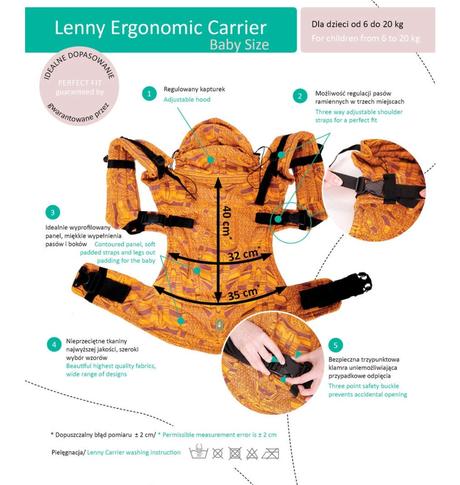 Lennylamb nosič moonlight wolf baby size, lennylamb