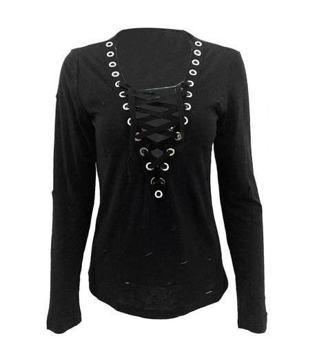 Tričko lace up ripped, s