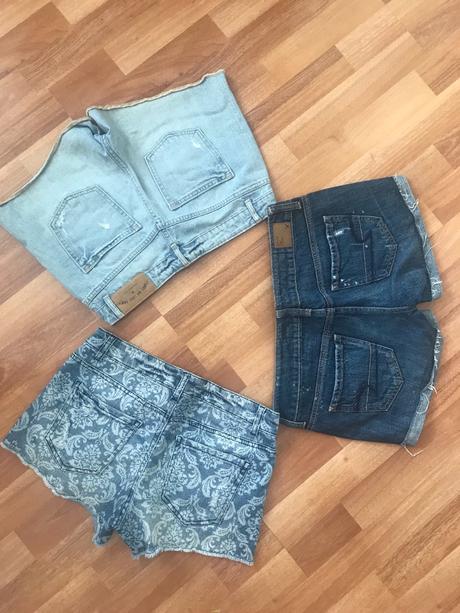 Dánske riflove šortky, h&m,s