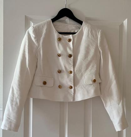 Biele ľanové elegantné sako, reserved, xs/34, reserved,xs