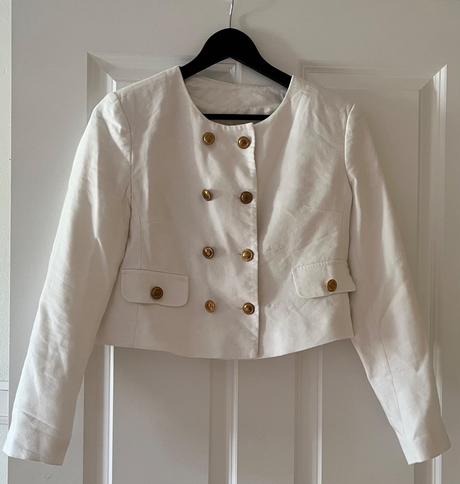 Biele ľanové elegantné sako, reserved, xs/34, reserved,xs