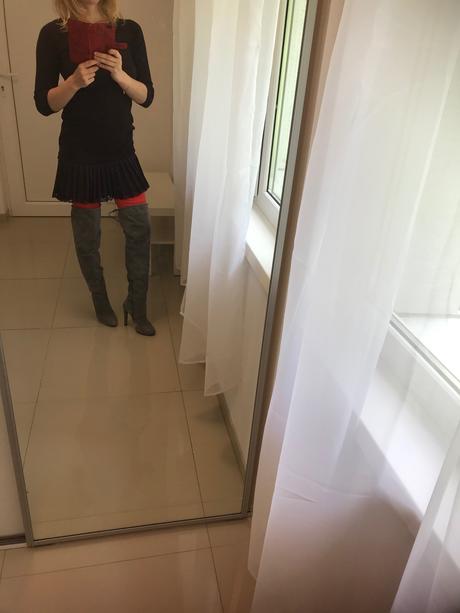 Kožené čižmy nad koleno italy 37, 37