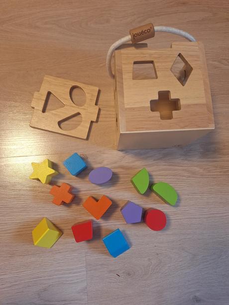 Drevená vkladačka - kocka, jouéco, 
