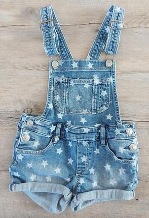 Riflové kraťasy na traky s hviezdičkami, h&m,116