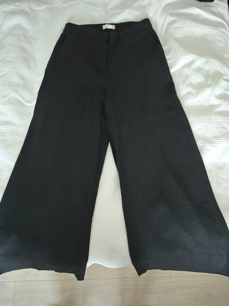 Ľanové široké nohavice, h&m,40