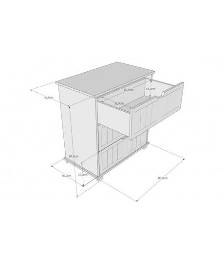 Komoda lucky s 3 zásuvkami - viac farieb - biela,