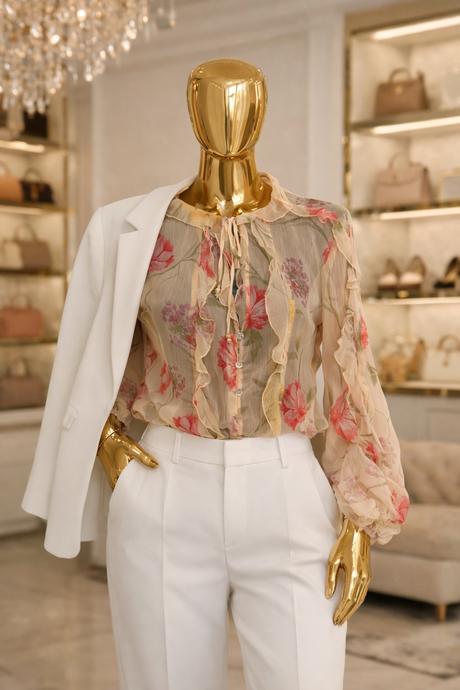 Zara luxusná romantická šifónová blúzka, zara,s