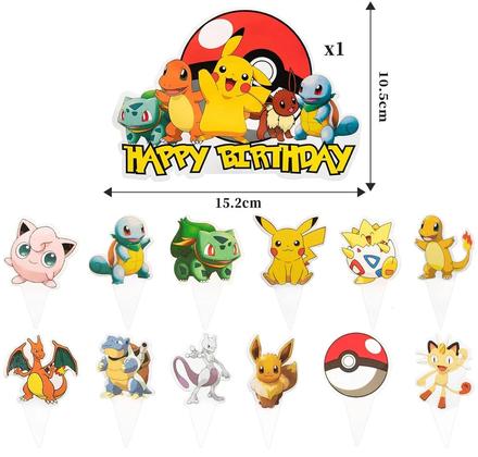 Tortový zápich pokémon (13ks) - skladom, tz-1,