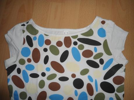 Biele tricko - farebne ovaly, m