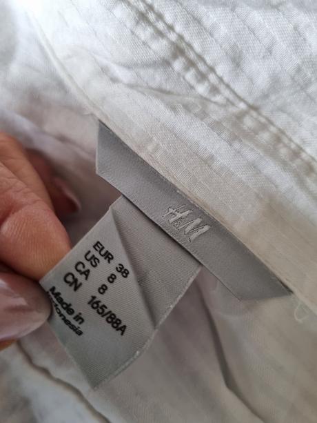 Biela bluzka hm s pasikmi 40, h&m,38
