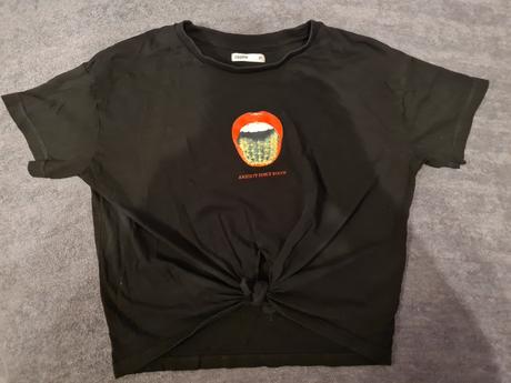 Tričkový crop top, xs