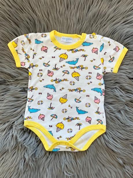 Dievčenské body s letným vzorom aquamarine (74), 74
