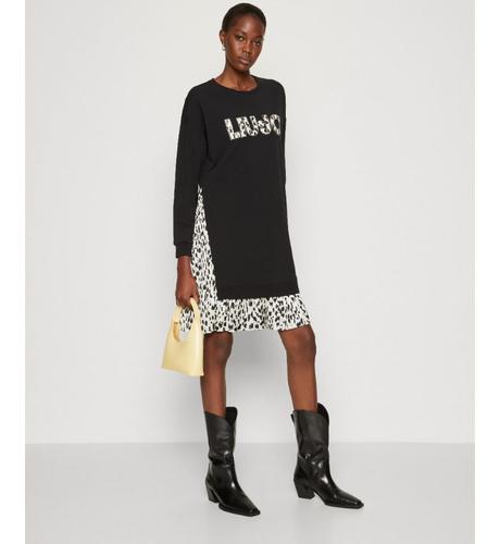 Mikinové šaty s ekokožou-m,l, angie