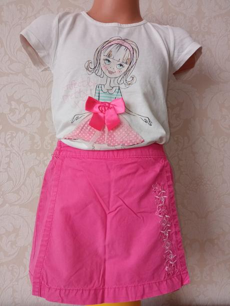 Ružové sukňové šortky c&a (110), c&a,110