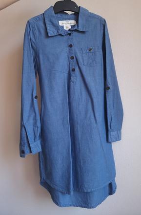 Ľahké denimové šaty s vreckami a opaskom, h&m,128