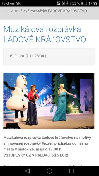 Muzikálová rozprávka Ľadové kráľovstvo