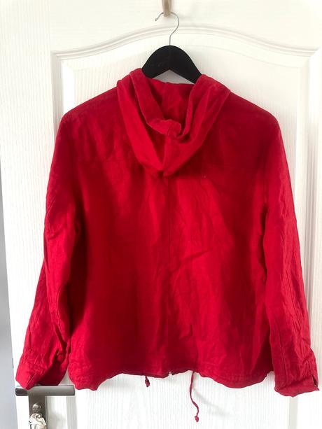 Červená ľanová bunda, yessica,44