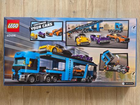 Lego city 60408 kamión na prepravu áut so športiak, 