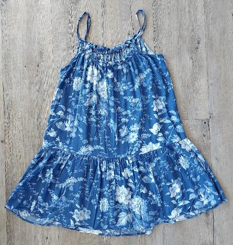 Modré letné šaty na remienka, h&m,40
