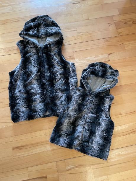 Kožuškové vestičky pre maminu a dcéru., lindex,s