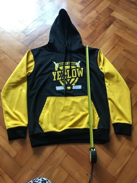 Čierno-žltá mikina s kapucňou, l