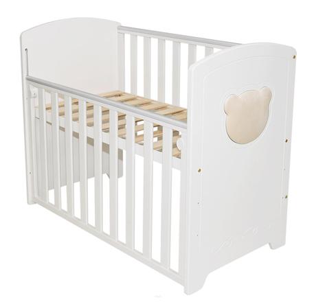 Drevená postieľka macko, biela 100x50, šírka (cm): 50,dĺžka (cm): 100