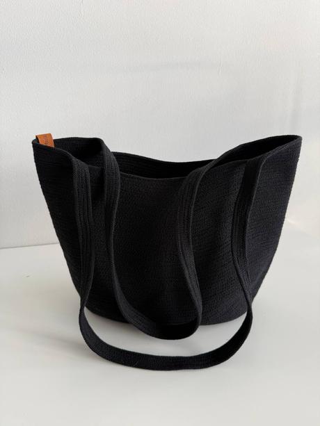 Handmade čierna shopper taška,