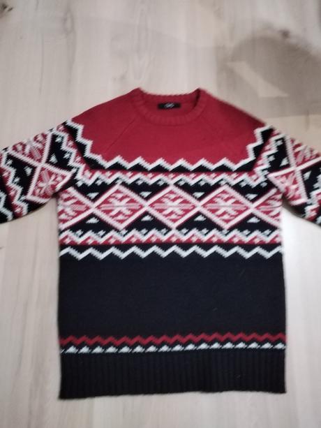 Zimny, norsky vzor, vianocny, unisex m,l teplý, ovs