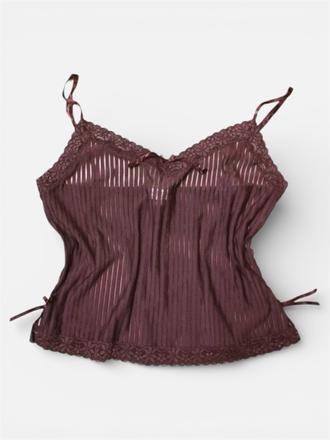 Dámske fialové tielko s čipkou a mašľami, m