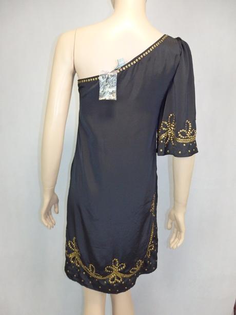 Luxusné čierne zdobené šaty, 36