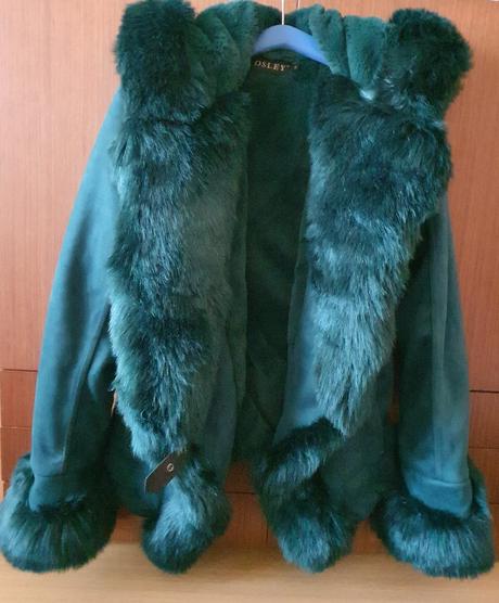 Bunda kožušinová zelená, 38