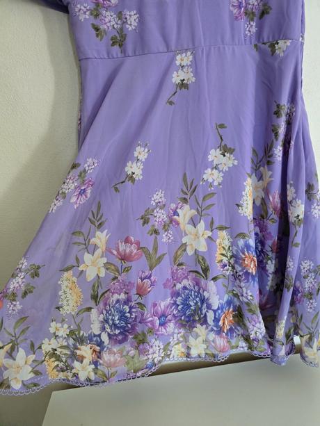 Fialové šaty, orsay,s