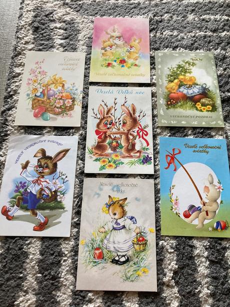 Retro kreslené 90roky veľká noc,