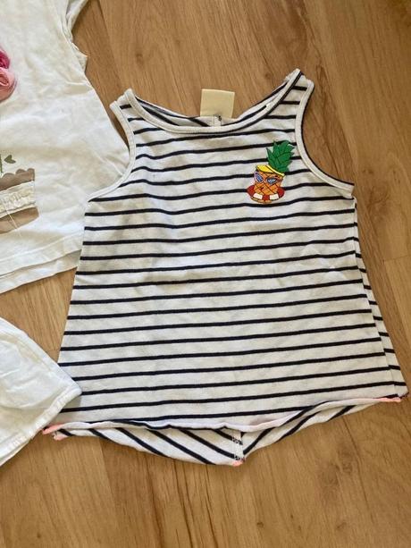 3x tričká - tielko + tričko zara,blúzka h&m, zara,86